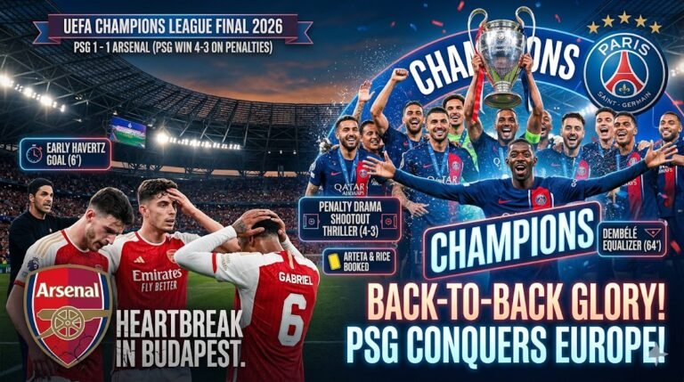 Heartbreak for Arsenal as PSG Secures Back-to-Back Champions League Glory